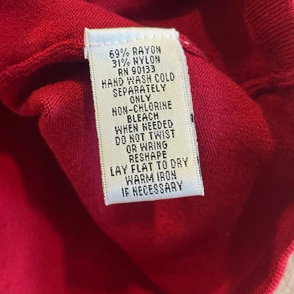 NWOT‎ Whisper Knit by Louis Dell Olio Red Short Sleeve Knit Top 2X - Picture 5 of 6